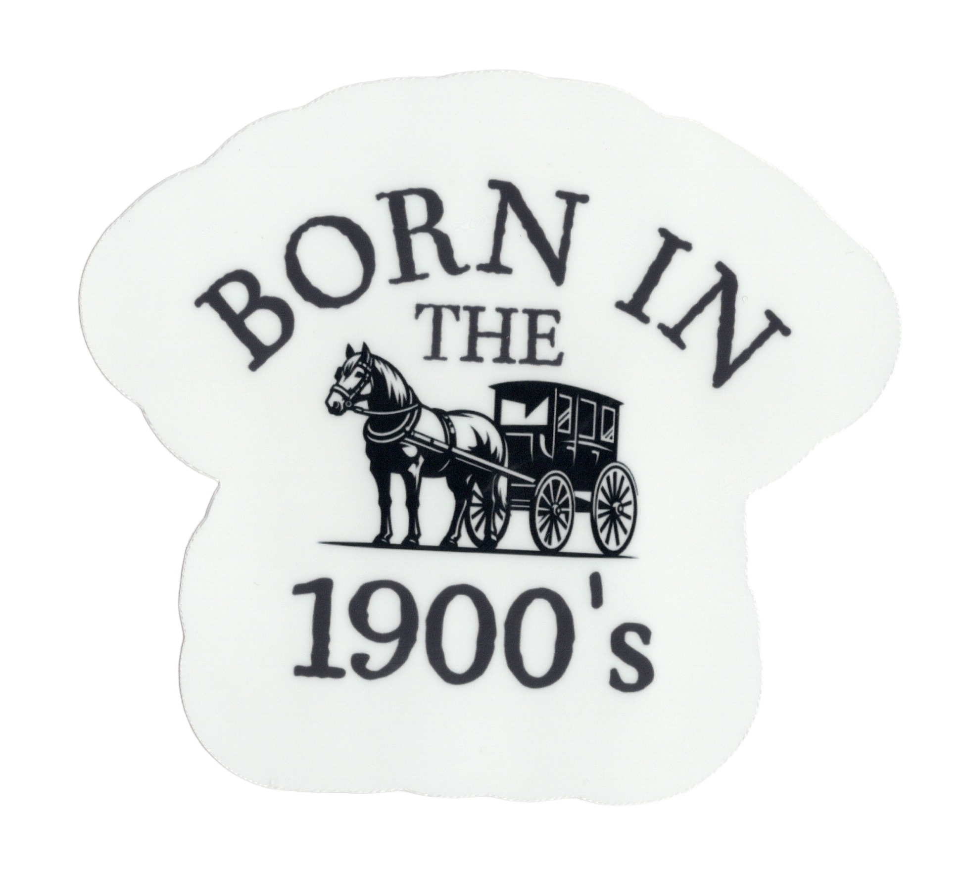 Durable vinyl die-cut 1900s Sticker