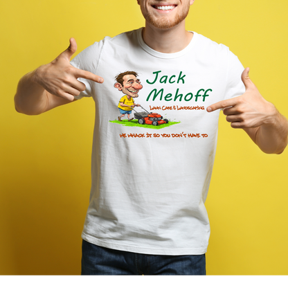 Ollie's: 'Jack Mehoff Landscape' - 100% Cotton T-shirt