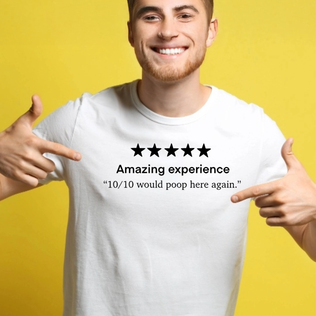 Ollie's: 'I Would Poop Here Again' - 100% Cotton T-shirt