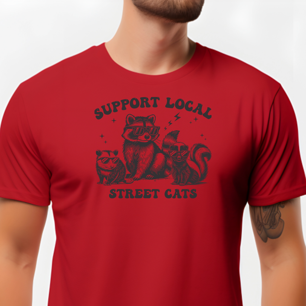 Ollie's: 'Support Local Street Cats' - 100% Cotton T-Shirt