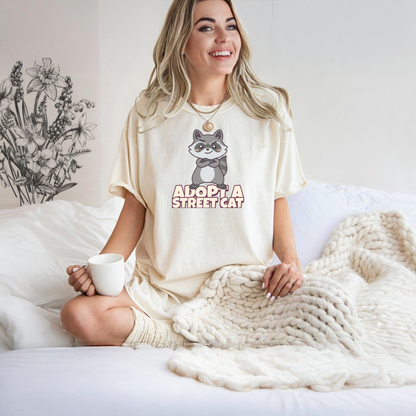 Ollie's: "Adopt a Street Cat" - 100% Cotton Graphic T-Shirt