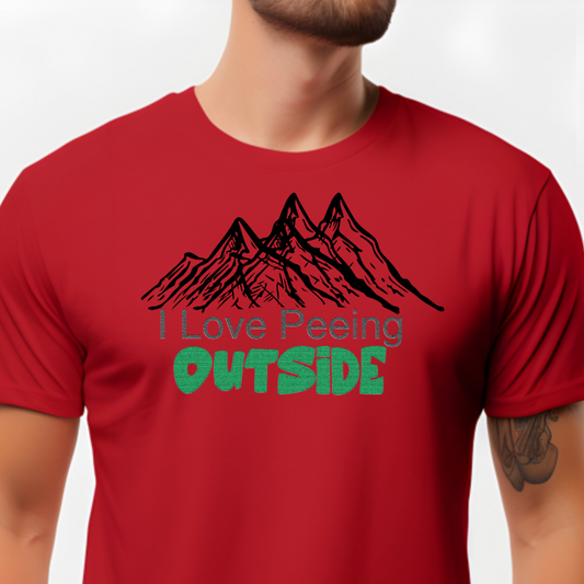 Ollie's: "I Love Peeing Outside" - 100% Cotton Graphic T-Shirt