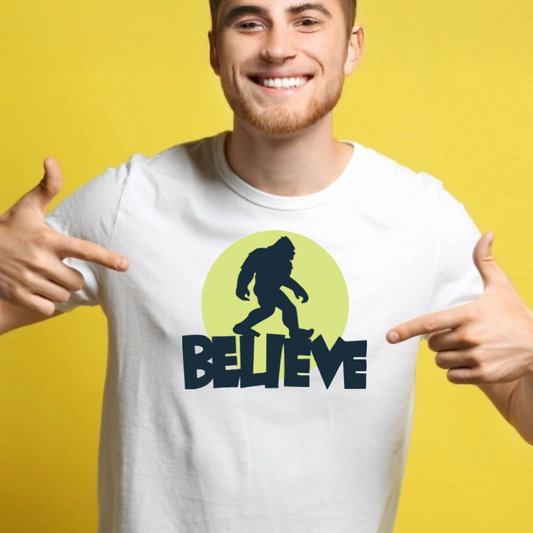 Ollie's: "Believe" - 100% Cotton Graphic T-Shirt