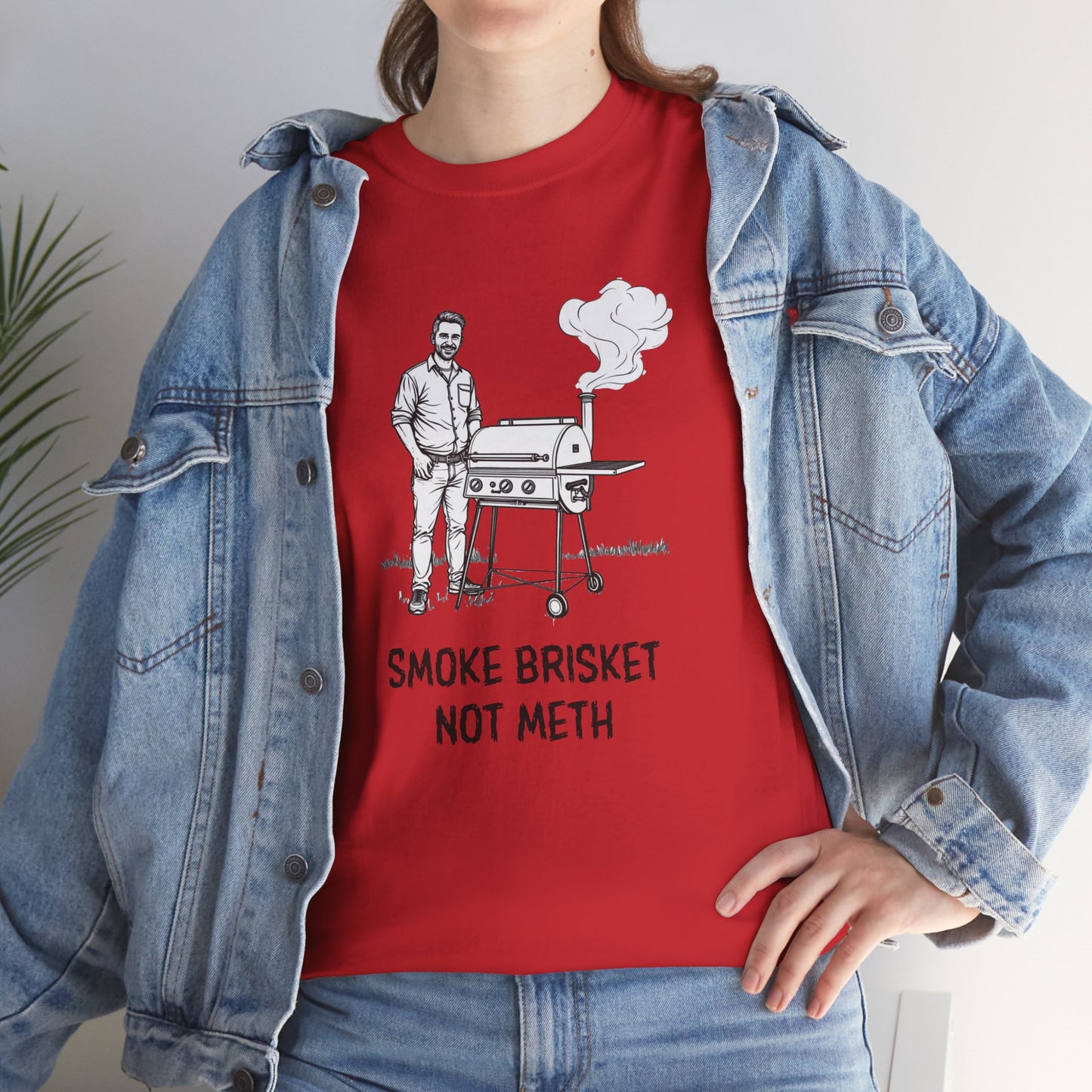 Ollie's: Smoke Brisket Not Meth T-Shirt 100% Cotton