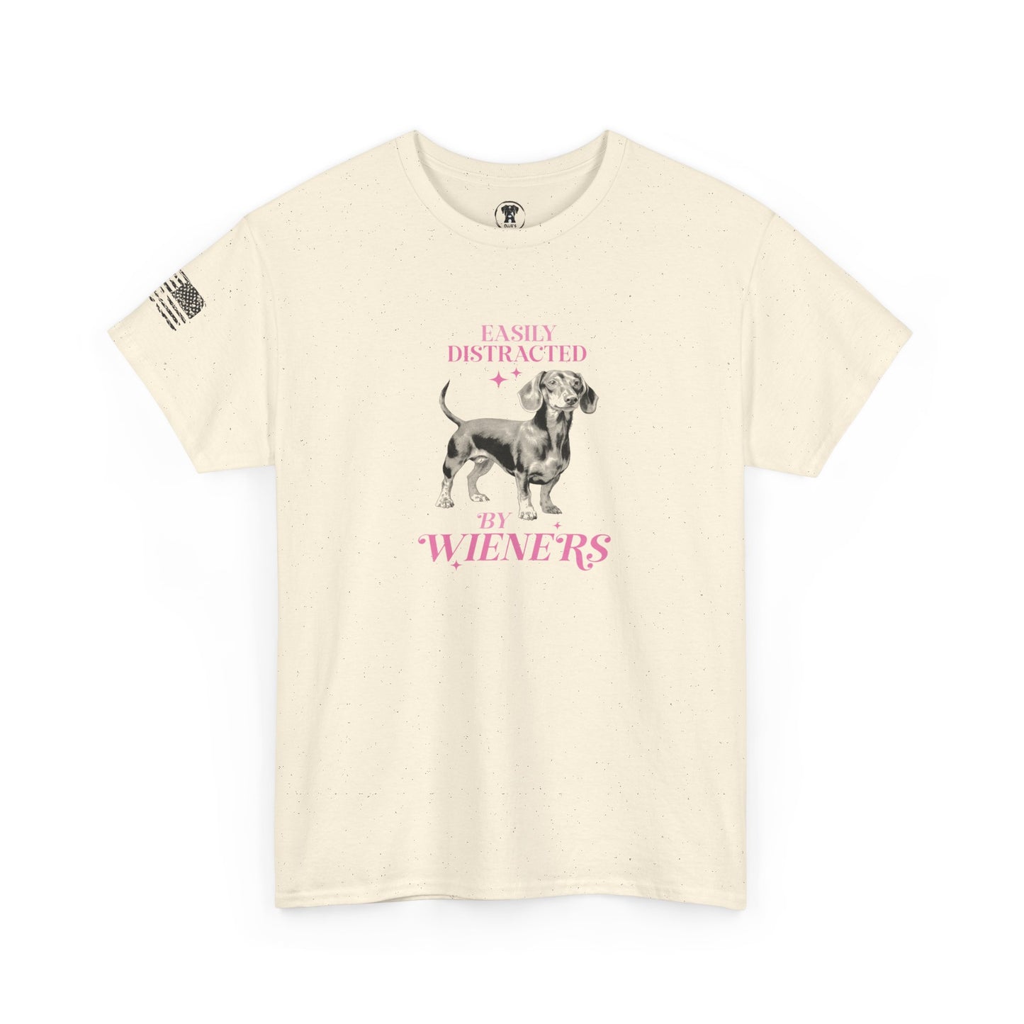 Ollie's: "Easily Distracted By Wieners" - 100% Cotton Graphic T-Shirt