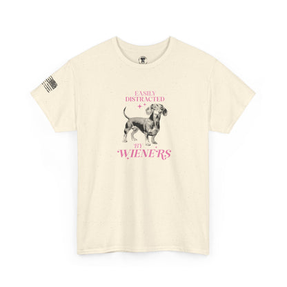 Ollie's: "Easily Distracted By Wieners" - 100% Cotton Graphic T-Shirt