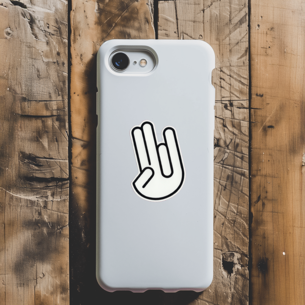Durable vinyl die-cut 2 in 1 finger gesture Sticker