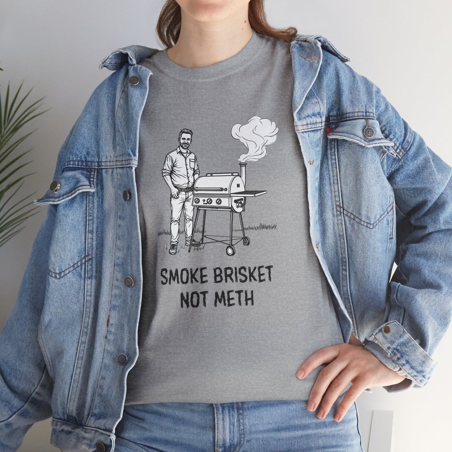 Ollie's: Smoke Brisket Not Meth T-Shirt 100% Cotton