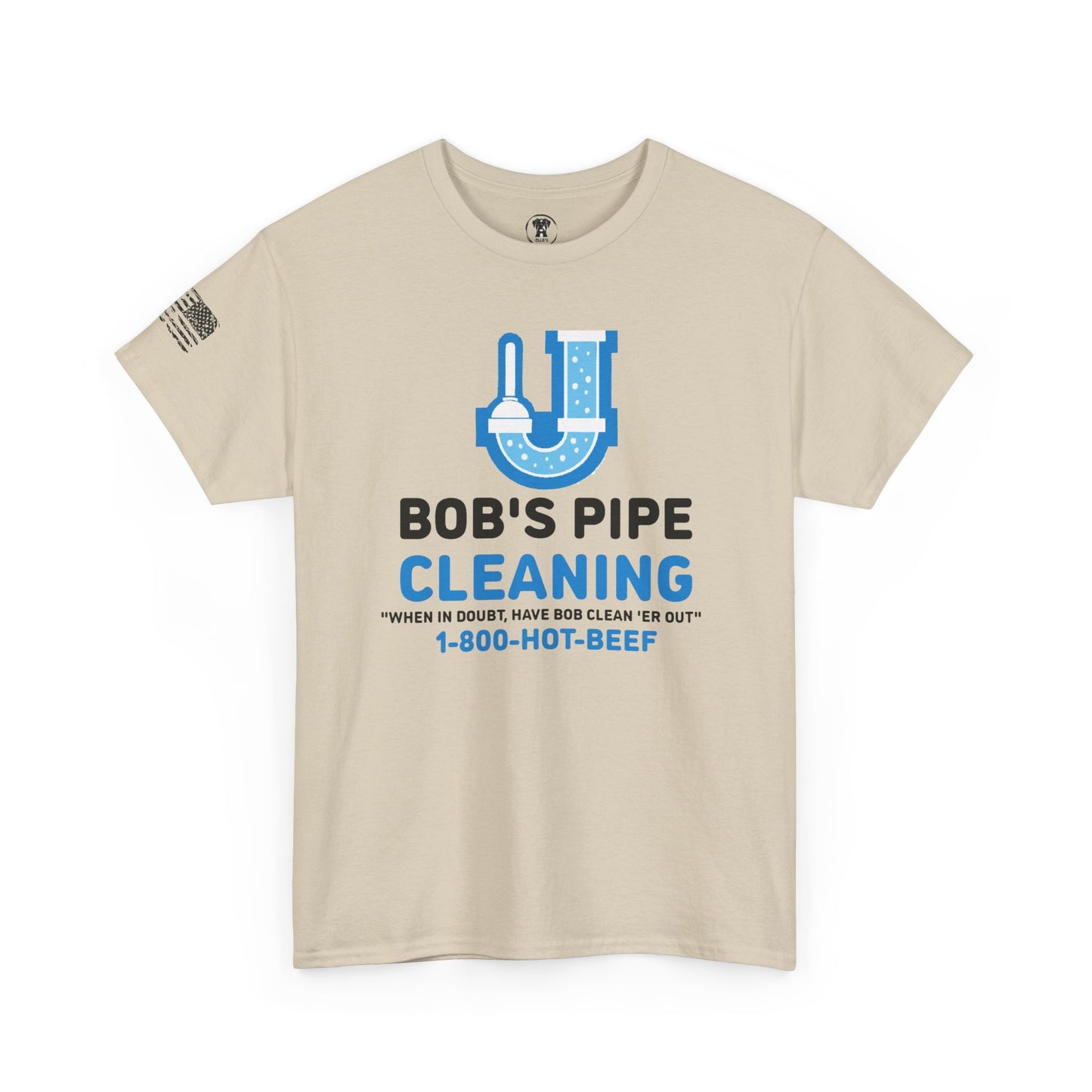 Ollie's: "Bob's Pipe Cleaning" - 100% Cotton Graphic T-Shirt
