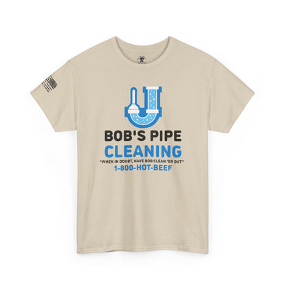 Ollie's: "Bob's Pipe Cleaning" - 100% Cotton Graphic T-Shirt