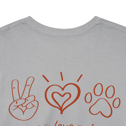 Ollie's: Peace Love Dogs T-Shirt, 100% Cotton