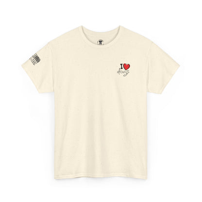 Ollie's: 'I Love Dogs Woof' - 100% Cotton T-shirt