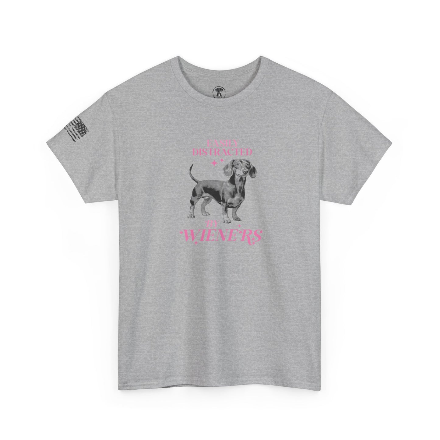 Ollie's: "Easily Distracted By Wieners" - 100% Cotton Graphic T-Shirt