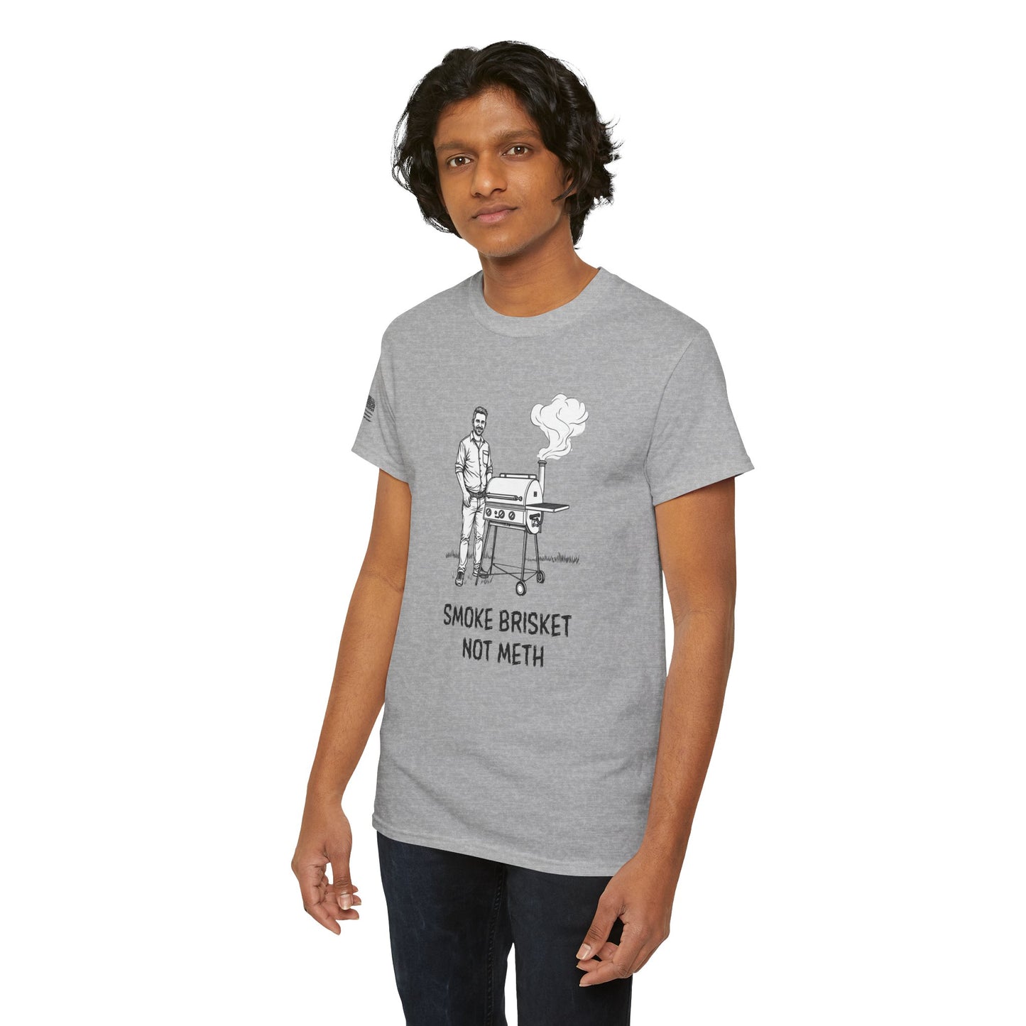 Ollie's: Smoke Brisket Not Meth T-Shirt 100% Cotton
