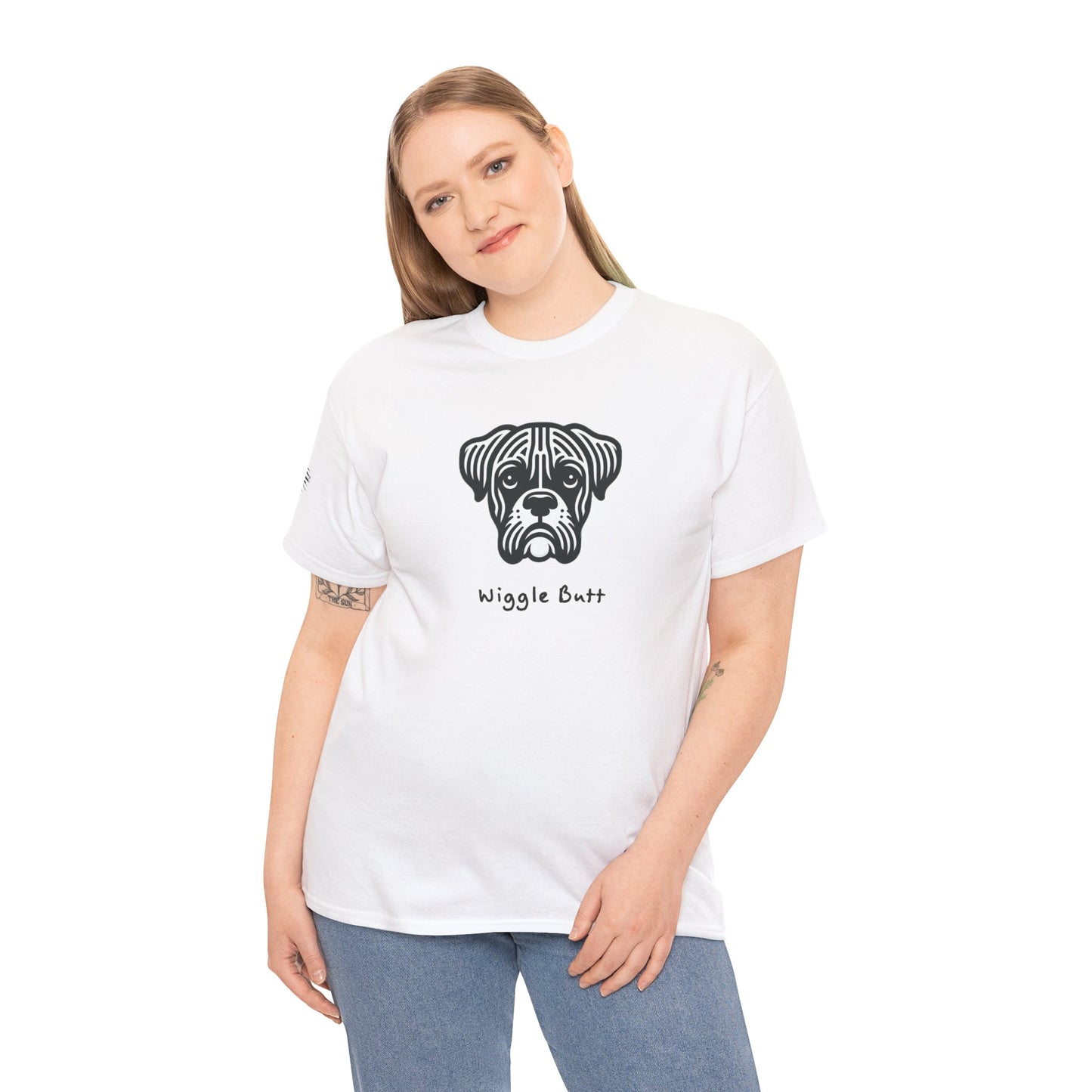 Ollie's: Wiggle Butt T-Shirt - Boxer Dog, 100% Cotton