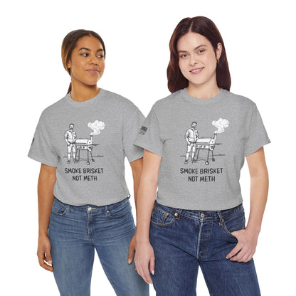 Ollie's: Smoke Brisket Not Meth T-Shirt 100% Cotton