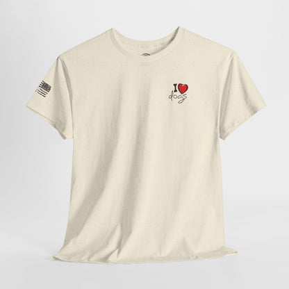 Ollie's: 'I Love Dogs Woof' - 100% Cotton T-shirt