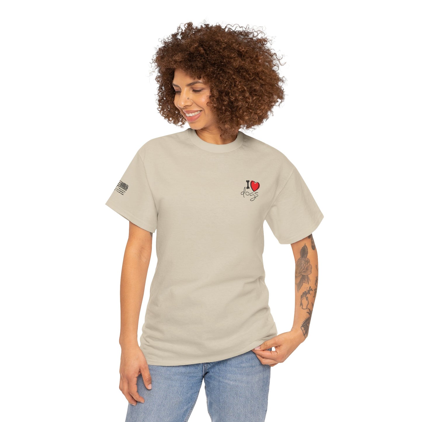 Ollie's: I Love Dogs Woof T Shirt - 100% Cotton