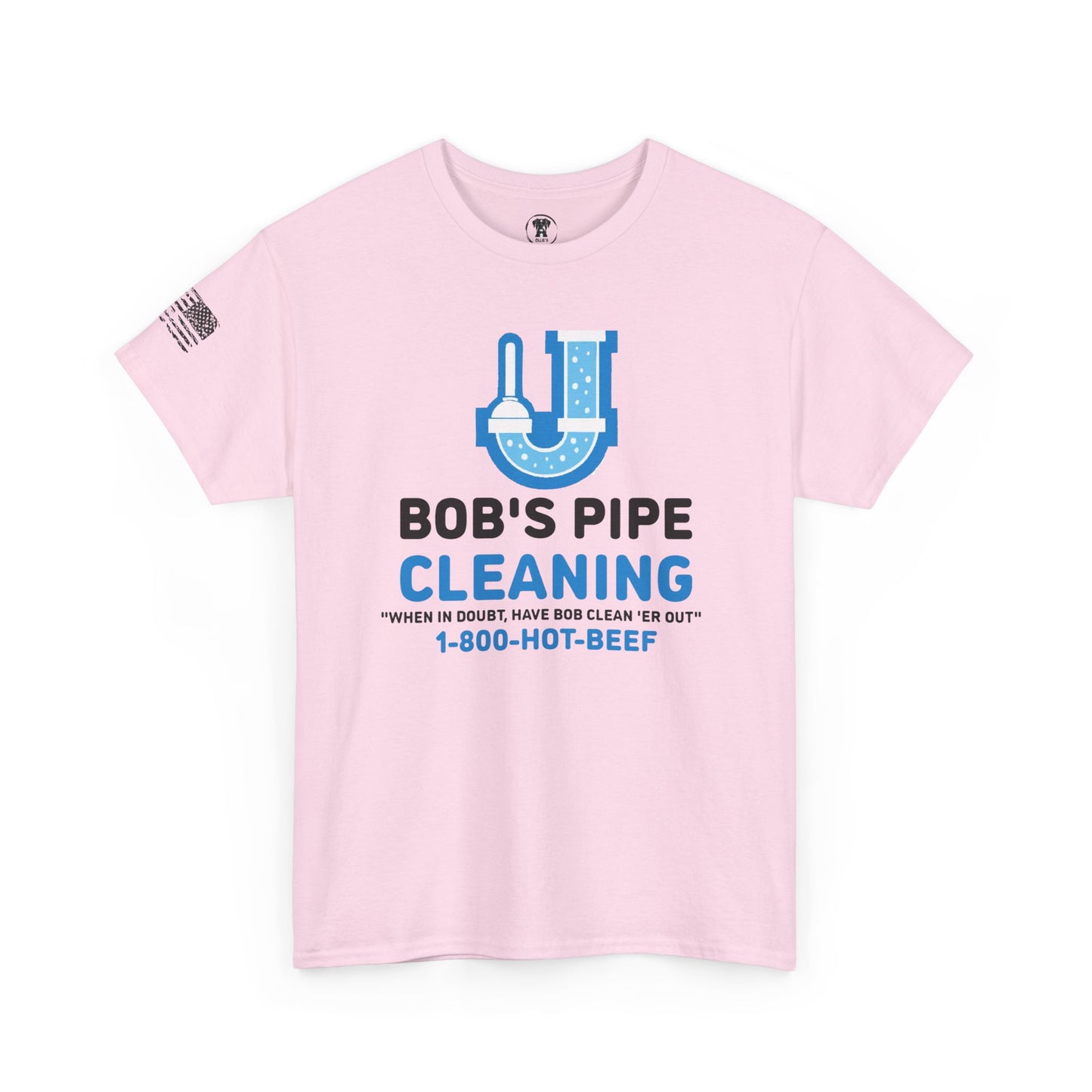 Ollie's: "Bob's Pipe Cleaning" - 100% Cotton Graphic T-Shirt