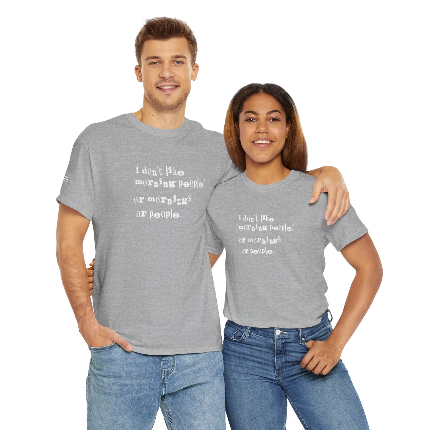 Ollie's: I Don't Like Mornings - 100% Cotton T-shirt