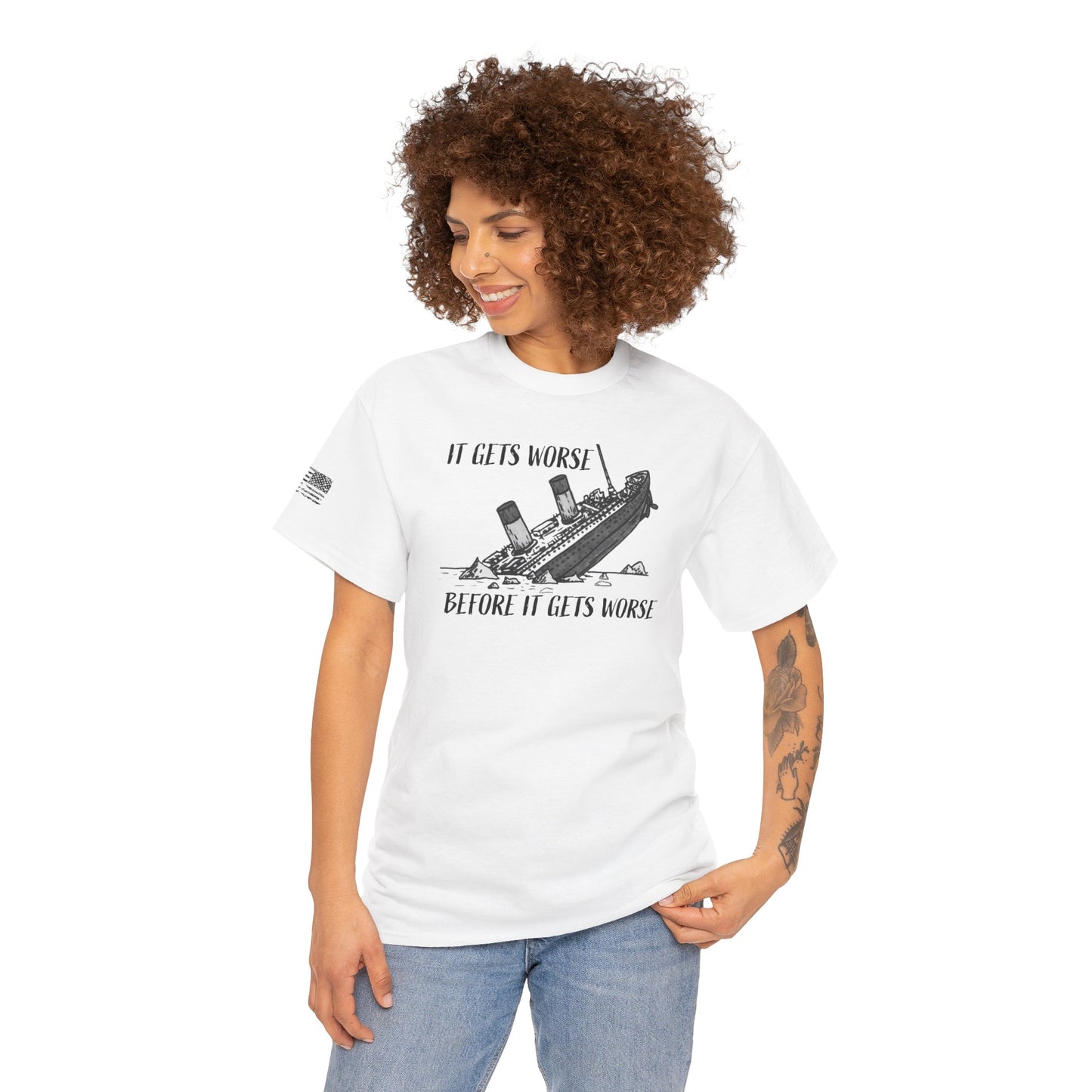Ollie's: It Gets Worse Before It Gets Worse - 100% Cotton T-shirt