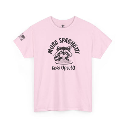 Ollie's: 'More Spaghetti Less Upsetti'- 100% Cotton T-shirt.