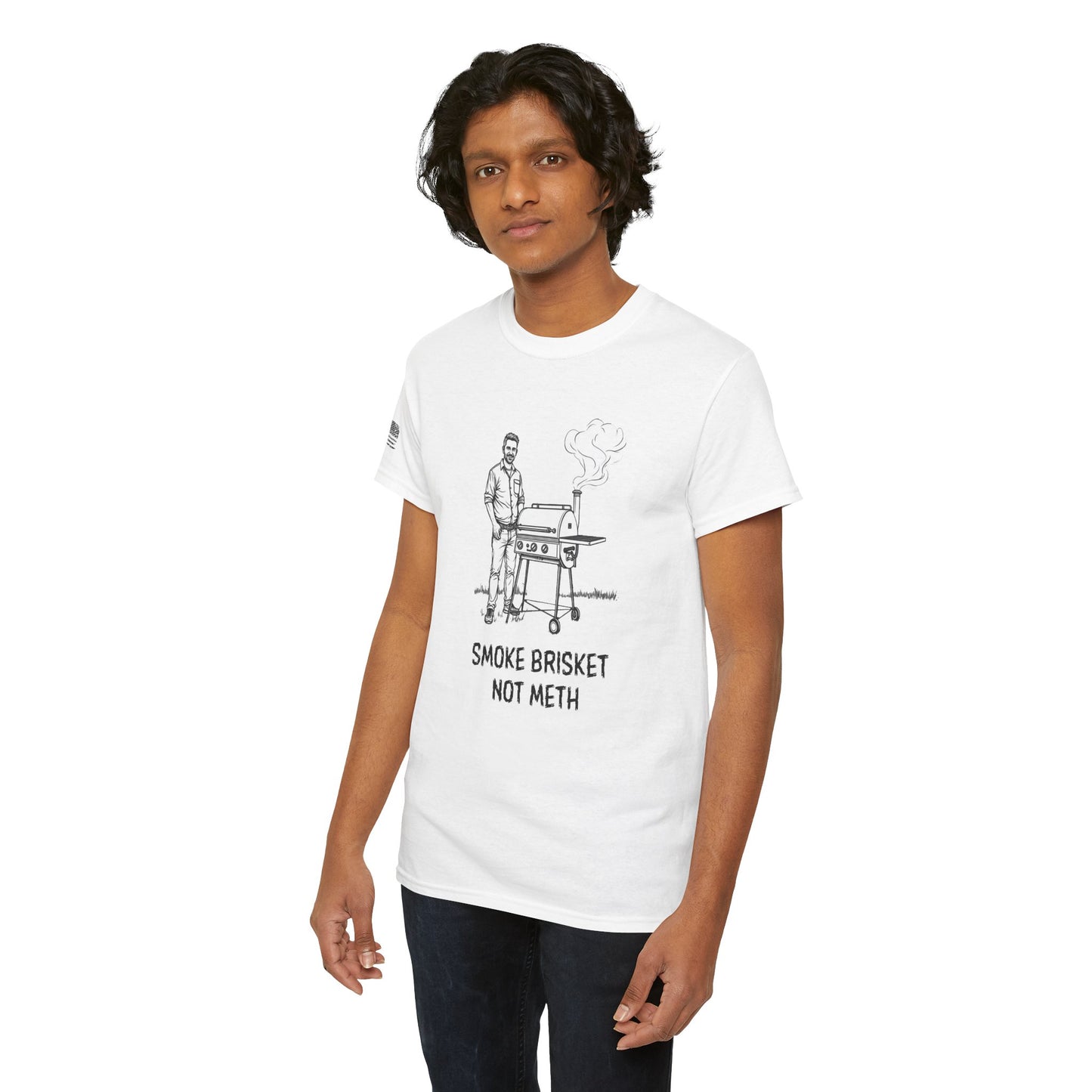 Ollie's: Smoke Brisket Not Meth T-Shirt 100% Cotton