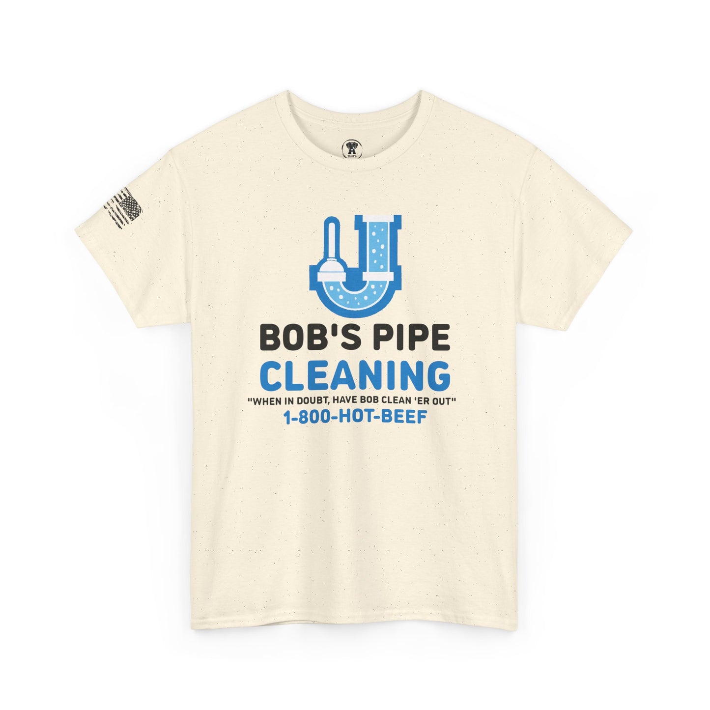 Ollie's: "Bob's Pipe Cleaning" - 100% Cotton Graphic T-Shirt