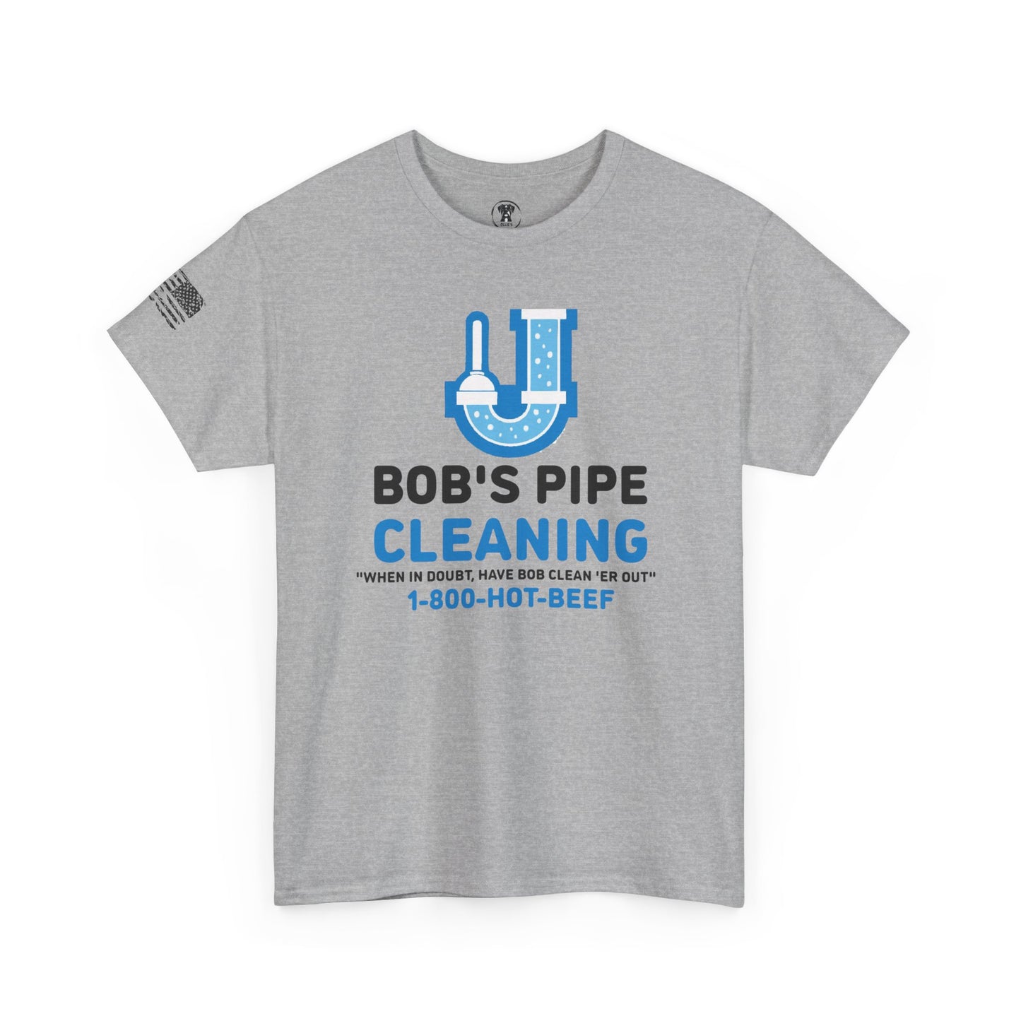 Ollie's: "Bob's Pipe Cleaning" - 100% Cotton Graphic T-Shirt
