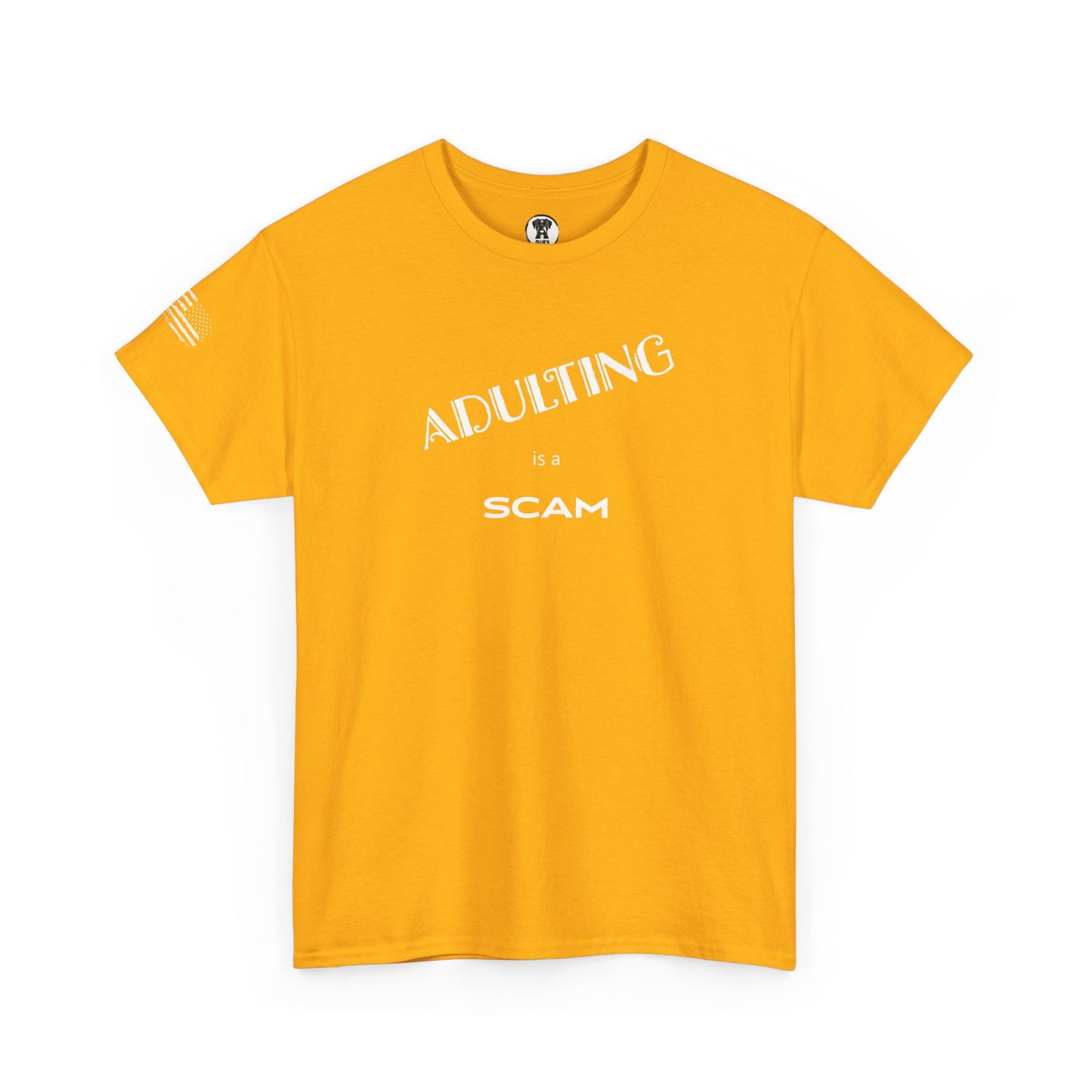 Ollie's: "Adulting Is a Scam" - 100% Cotton Graphic T-Shirt