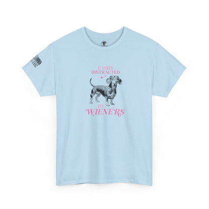 Ollie's: "Easily Distracted By Wieners" - 100% Cotton Graphic T-Shirt