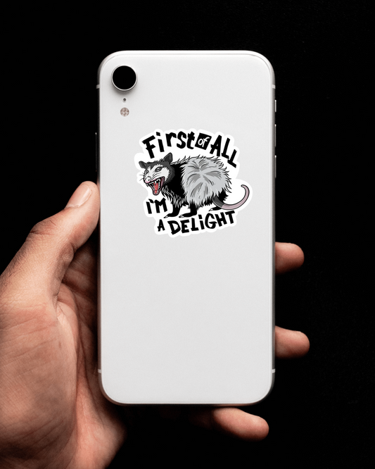 Durable vinyl die-cut A Delight Sticker