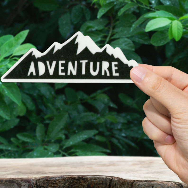 Durable vinyl die-cut Adventure Sticker