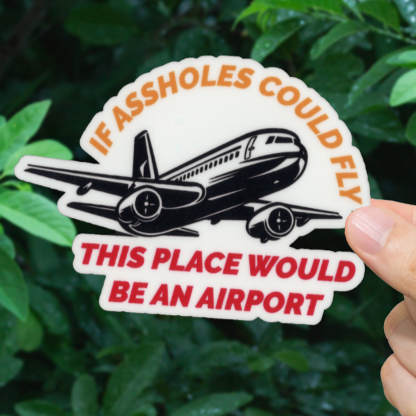 Durable, vinyl, die-cut, If A**holes could Fly Airport Sticker