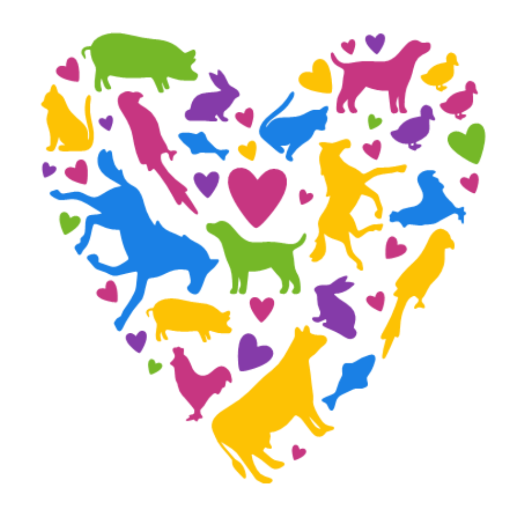 Heart With Animals Sticker - Durable, Vinyl