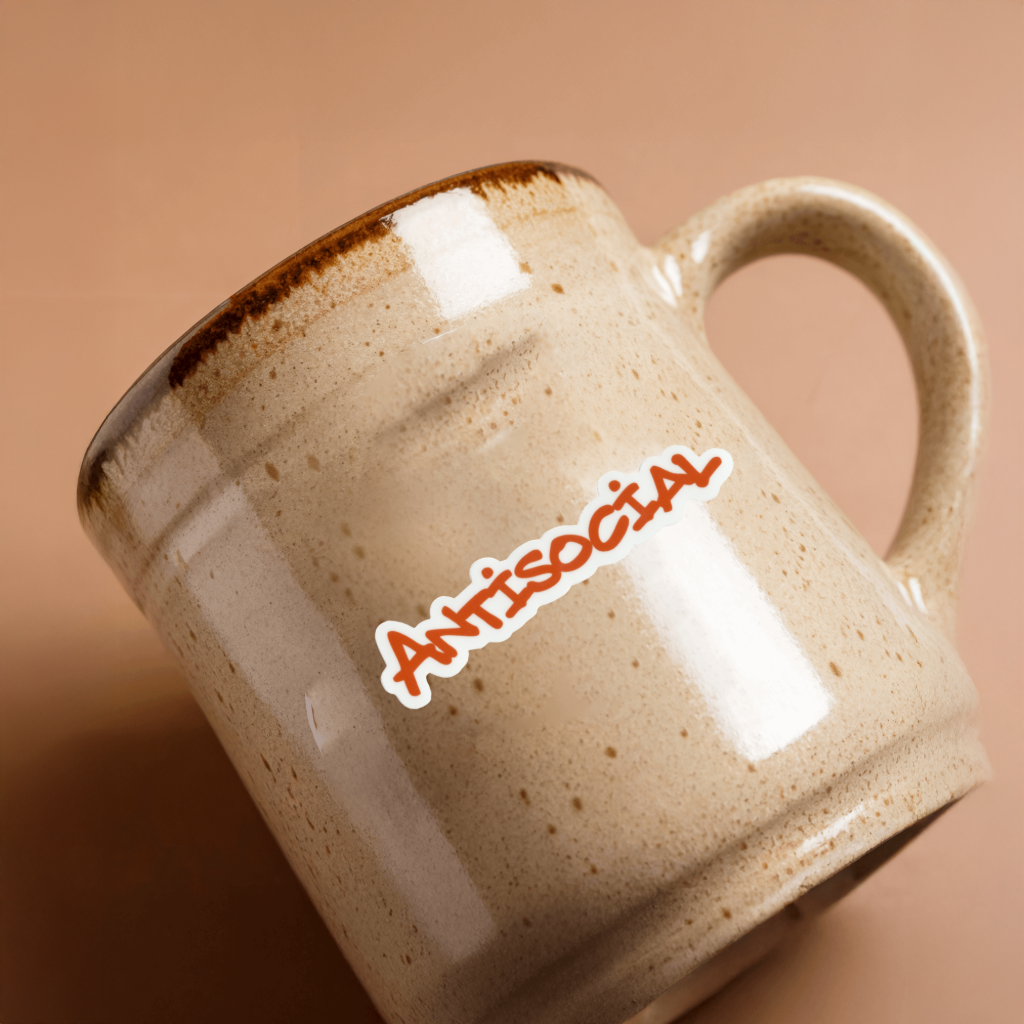 Durable vinyl die-cut Antisocial Sticker