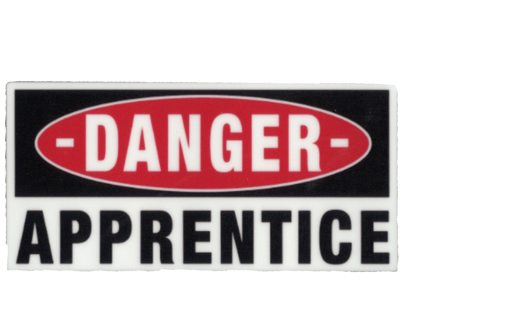 Durable vinyl, die-cut Danger Apprentice Sticker