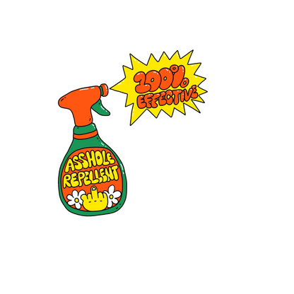 Durable, die-cut Asshole Repellent Sticker