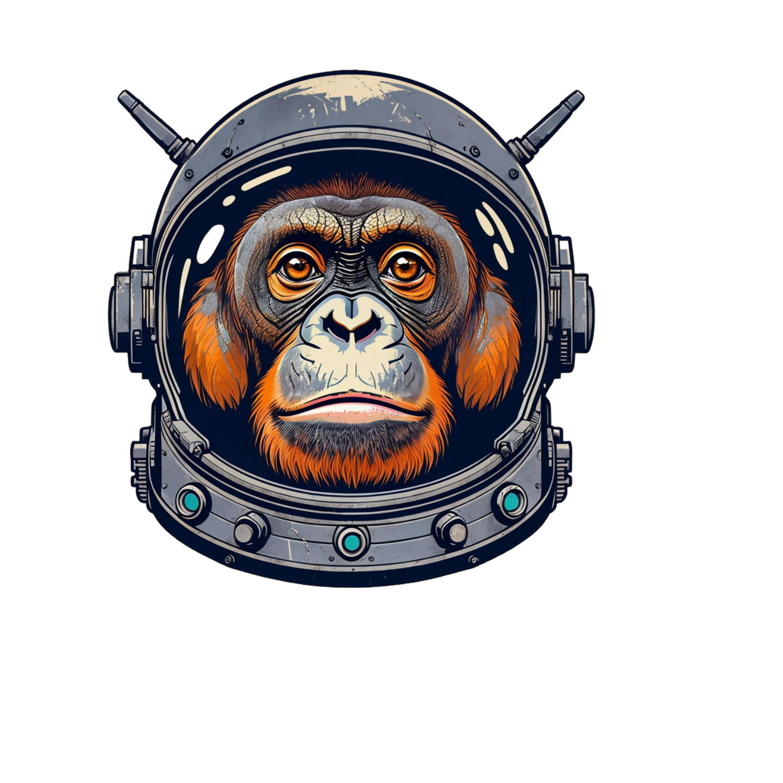 Durable vinyl die-cut Astro Gorilla Sticker