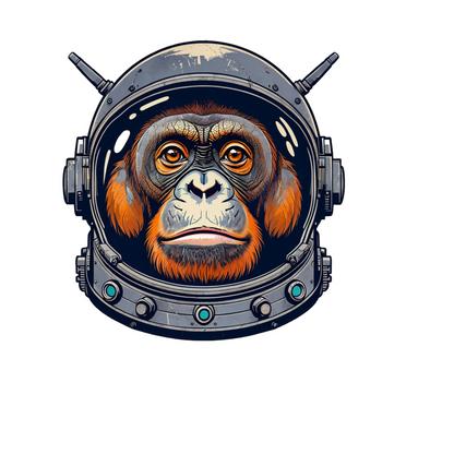 Durable vinyl die-cut Astro Gorilla Sticker