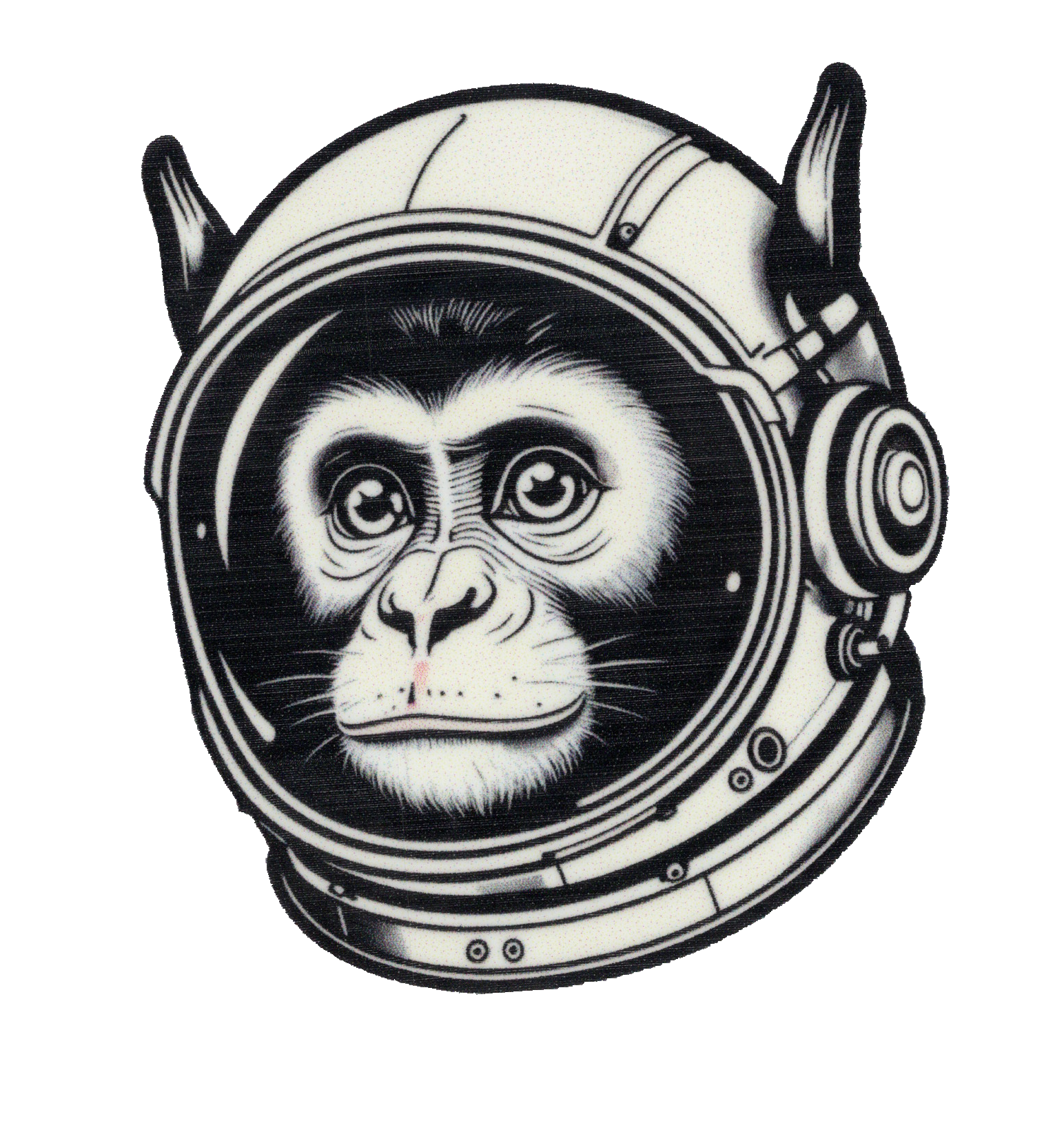 Durable vinyl, die-cut Astro Monkey Sticker