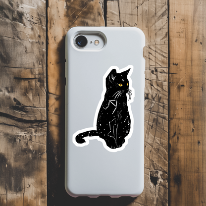 Durable, vinyl, die-cut Astrology Cat Sticker