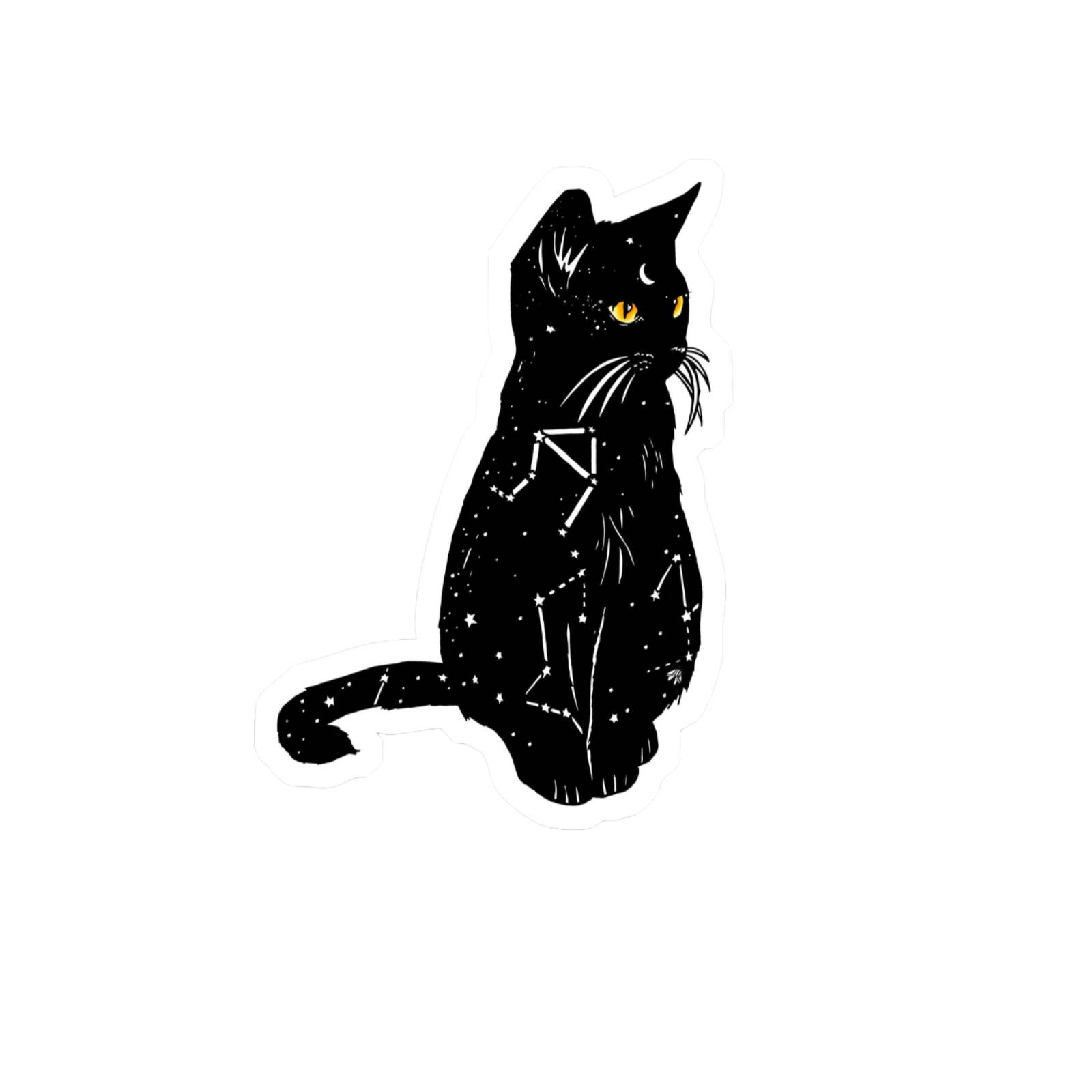 Durable, die-cut Astrology Cat Sticker