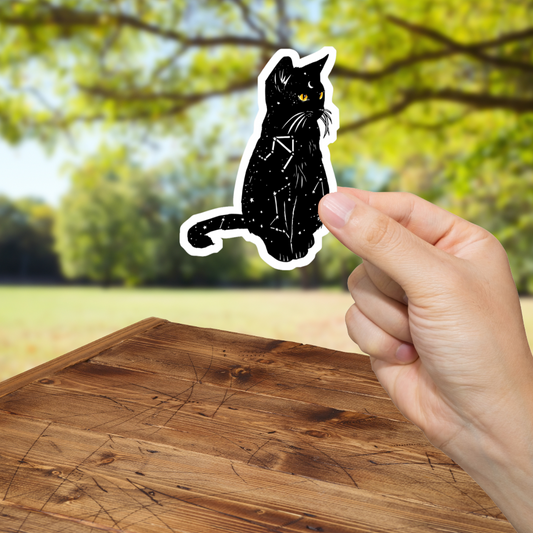 Astrology Cat Sticker - Durable, Vinyl