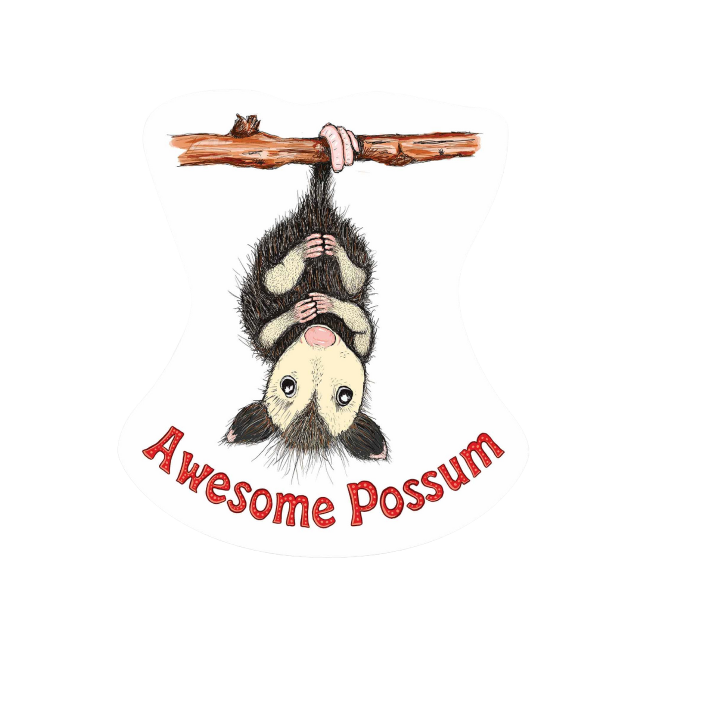 Durable vinyl, die-cut Awesome Possum Sticker