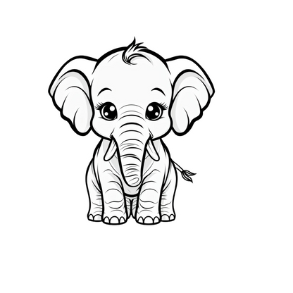 Durable vinyl die-cut Baby Elephant Sticker