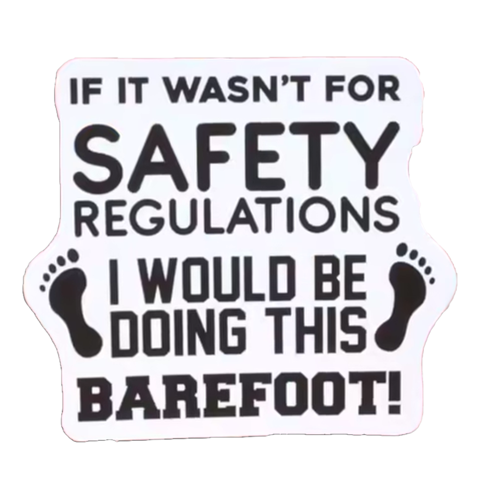 Durable vinyl, die-cut Barefoot Sticker