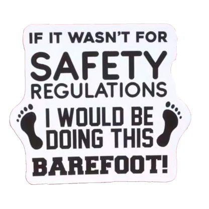 Durable vinyl, die-cut Barefoot Sticker