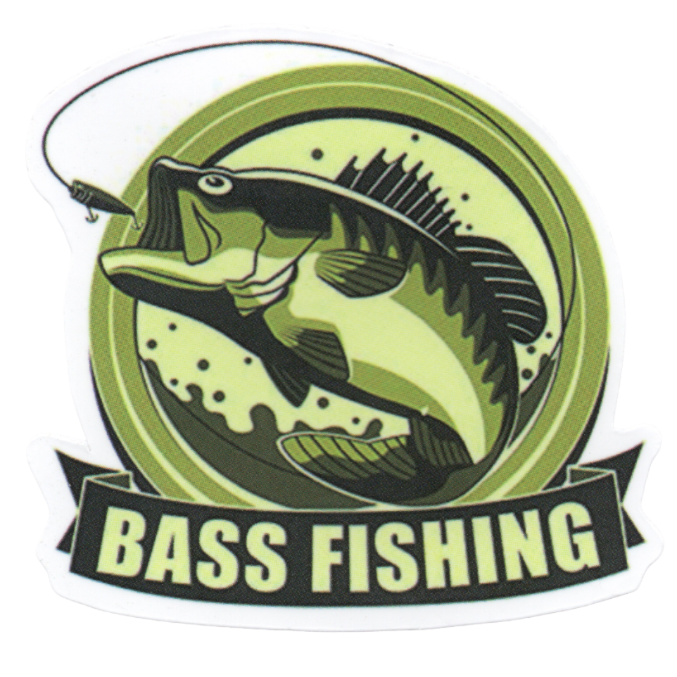Logo of a bass fish with a hook and 'Bass Fishing' text on a white background