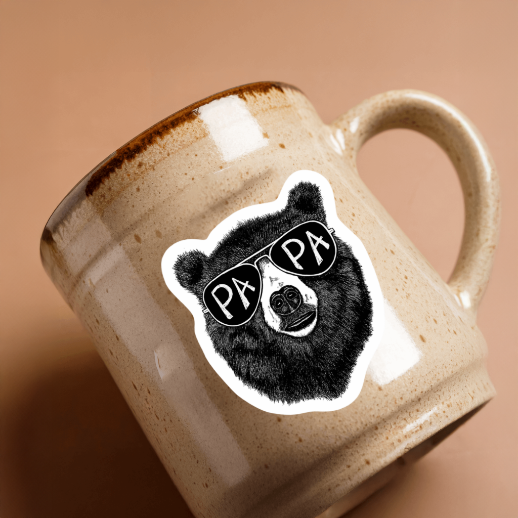 Our Bear PaPa Sticker! high-quality, vinyl, die-cut, eco-friendly stickers.